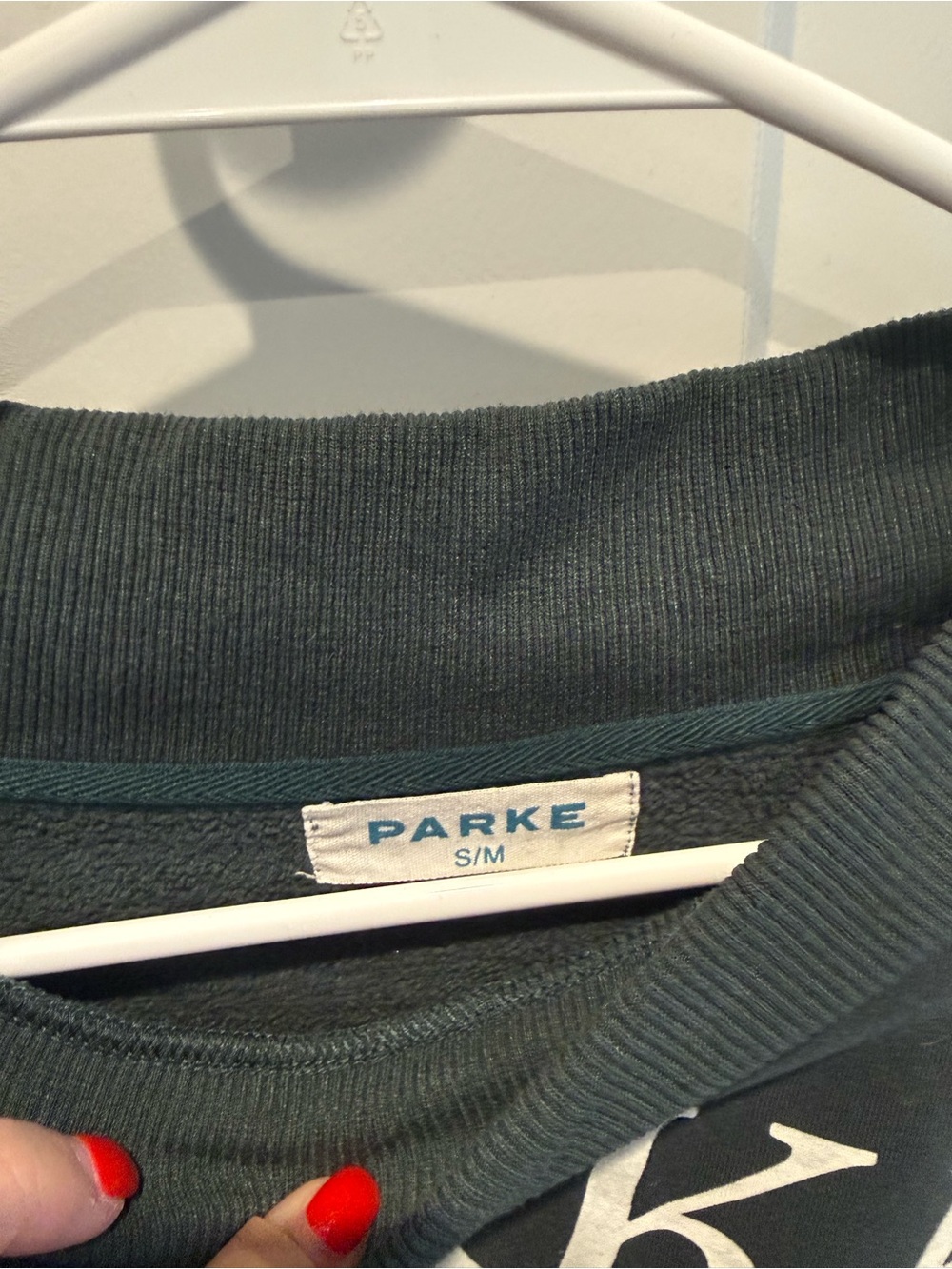 Parke New York Dark Green Graphic Mockneck Sweater - Picture 2 of 4